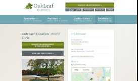 
							         Outreach Location - Krohn Clinic | OakLeaf Clinics								  
							    