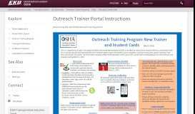 
							         Outreach Trainer Portal Instructions | OSHA | Eastern Kentucky ...								  
							    