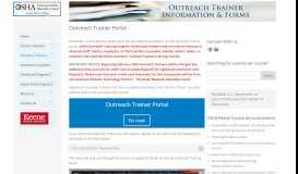 
							         Outreach Trainer Portal - Keene State College's OSHA Education Center								  
							    
