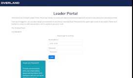 
							         Overland Leader Portal | Login - Overland Family Portal								  
							    
