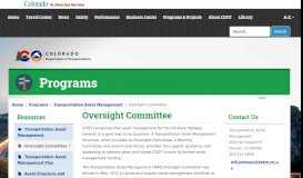 
							         Oversight Committee — - Colorado Department of Transportation								  
							    