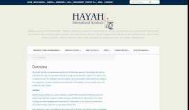 
							         Overview | Hayah International Academy								  
							    