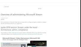 
							         Overview of administering Microsoft Stream | Microsoft Docs								  
							    
