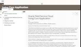 
							         Overview of Oracle Field Service Cloud Core Application								  
							    