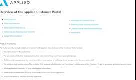 
							         Overview of the Applied Customer Portal - Applied Systems								  
							    