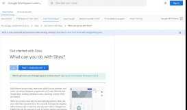 
							         Overview: What can you do with Sites? - G Suite ... - Google Support								  
							    