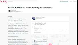 
							         OWASP Ireland Secure Coding Tournament | Meetup								  
							    