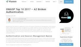 
							         OWASP Top 10 2017 - A2 Broken Authentication - Kiuwan								  
							    