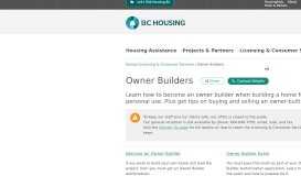 
							         Owner Builders - BC Housing								  
							    