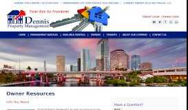 
							         Owner Resources | Dennis Property Management								  
							    