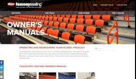 
							         Owner's Manuals — Hussey Seating Company								  
							    