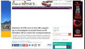 
							         Owners of VW cars in the UK caught up in dieselgate ... - This is Money								  
							    