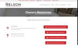 
							         Owners Resources - Nelson Property Management								  
							    