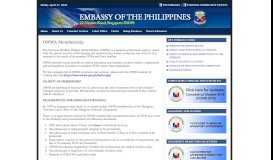 
							         OWWA Membership : Embassy of the Philippines in Singapore								  
							    