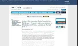 
							         Oxford Dictionaries Redefines Online Dictionary Content with ...								  
							    