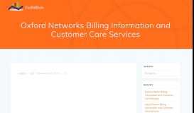 
							         Oxford Networks Billing Information and Customer Care ...								  
							    