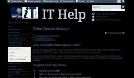 
							         Oxford Service Manager | IT Services Help Site								  
							    