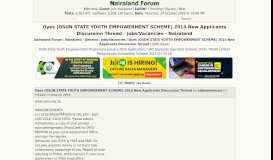 
							         Oyes (OSUN STATE YOUTH EMPOWERMENT SCHEME) 2014 New Applicants ...								  
							    