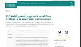 
							         P-GRADE portal: a generic workflow system to support user ...								  
							    