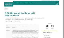 
							         P-GRADE portal family for grid infrastructures : WestminsterResearch								  
							    