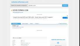 
							         p2rmis.com at WI. P2RMIS Login - Website Informer								  
							    