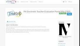 
							         PA-Electronic Teacher Evaluation Portal (PA-ETEP) - Keystone Catalog								  
							    