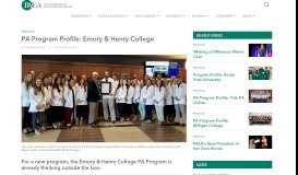 
							         PA Program Profile: Emory & Henry College								  
							    