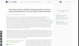 
							         Pace Boxes Power SaskTel's Max Interactive Services; Largest ...								  
							    