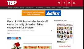 
							         Pace of NWA home sales levels off, cause partially pinned on ...								  
							    