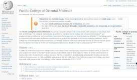 
							         Pacific College of Oriental Medicine - Wikipedia								  
							    
