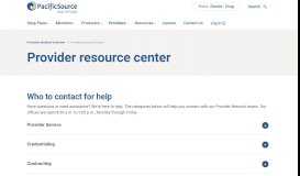 
							         PacificSource: Provider Information and Resource Center								  
							    
