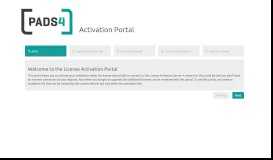 
							         PADS4 Activation Portal								  
							    