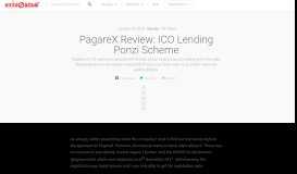 
							         PagareX Review: ICO Lending Ponzi Scheme – Dirty Scam								  
							    