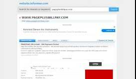 
							         pageplusbillpay.com at WI. PAGEPLUS CELLULAR - Bill Payment Portal								  
							    