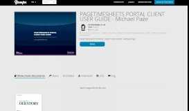 
							         PAGETIMESHEETS PORTAL CLIENT USER GUIDE - Michael Page								  
							    