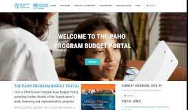 
							         PAHO | Program Area Budget Web Portal								  
							    