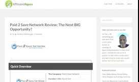 
							         Paid 2 Save Network Review: The Next BIG Opportunity?								  
							    