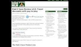 
							         Paid 2 Save Review v2.0: Travel discounts with pay to play - BehindMLM								  
							    
