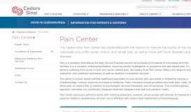 
							         Pain Center | Cedars-Sinai								  
							    