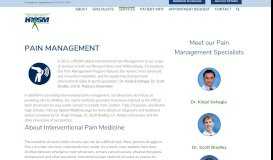 
							         Pain Management - newest most advanced pain management services								  
							    