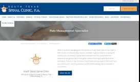 
							         Pain Management - South Texas Spinal Clinic								  
							    