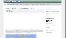 
							         PaleoCraft Mod Download for Minecraft 1.7.10 - MinecraftXL								  
							    