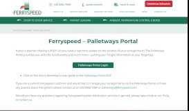 
							         Palletways Portal | Ferryspeed - Ferryspeed								  
							    
