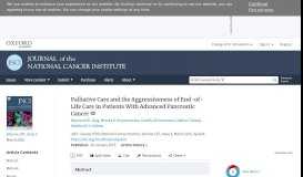 
							         Palliative Care and the Aggressiveness of End-of-Life Care in Patients ...								  
							    