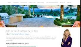 
							         Palm Springs Property Tax Rate - Sheri Dettman & Associates								  
							    