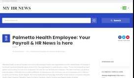 
							         Palmetto Health Employee: Your Payroll & HR News is here | My HR ...								  
							    