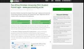 
							         Pan Africa Christian University (PAC) Student Portal ... - Admalic Kenya								  
							    