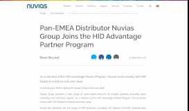 
							         Pan-EMEA Distributor Nuvias Group Joins the HID Advantage Partner ...								  
							    