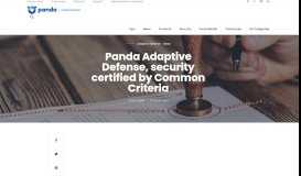 
							         Panda Adaptive Defense, security certified by Common Criteria								  
							    