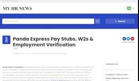 
							         Panda Express Pay Stubs, W2s & Employment Verification | My HR ...								  
							    